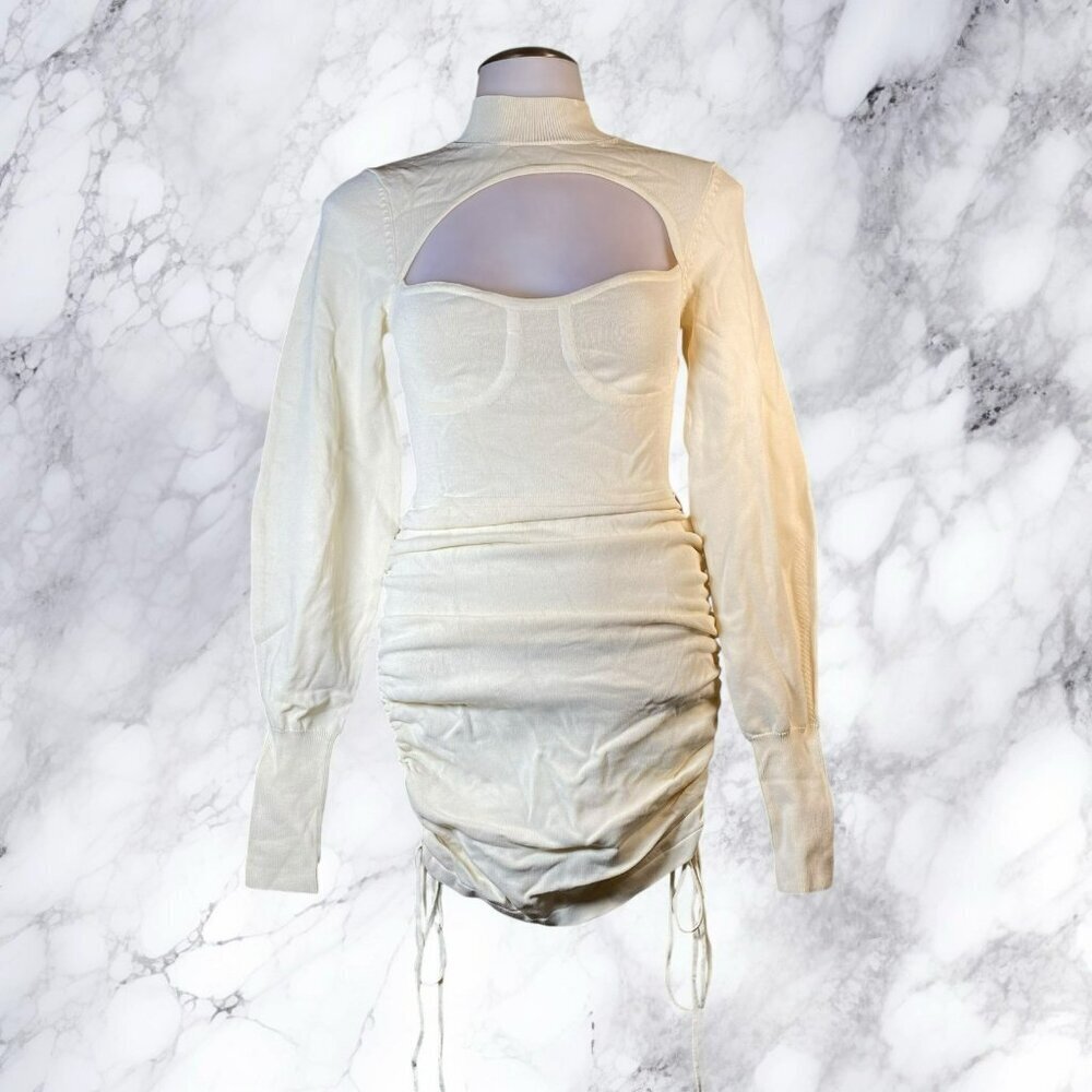 NBD Tanner Ruched Mini Dress Ivory - Picture 2 of 12